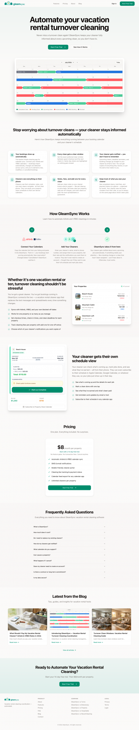 Gleamsync Homepage